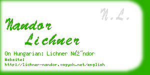 nandor lichner business card